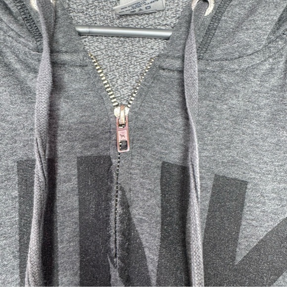 Victoria secret pink sweater hoodie ombré sunset 86 on back zip up zipper grey - Picture 5 of 11